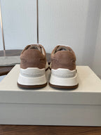 Brunello Runners With Shiny Tab Brown Suede 624495