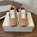 Brunello Runners With Shiny Tab Brown Suede 624495