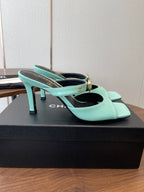 CC 26s Camellia Sandals 8cm Light Blue Patent Leather 624225