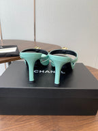 CC 26s Camellia Sandals 8cm Light Blue Patent Leather 624225