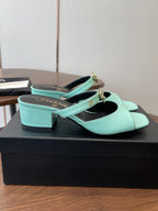 CC 26s Camellia Sandals 4.5cm Light Blue Patent Leather 624227