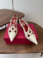 VT Studdy Pumps 65mm White Red Leather 624353