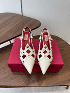 VT Studdy Pumps 65mm White Red Leather 624353