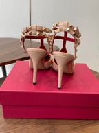 VT Studdy Pumps 95mm Beige Red Leather 624356