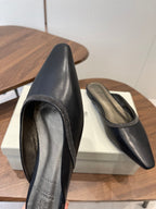 Brunello Monili-chain Mules Black Leather 624507