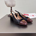 VT 25 Valet Du Roi Slingback Black Brown Calfskin