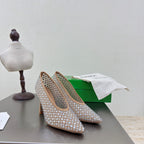 BV Rhinestones Sofia Pump 90mm Beige Mesh 428480