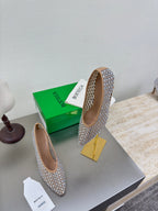 BV Rhinestones Sofia Pump 90mm Beige Mesh 428480