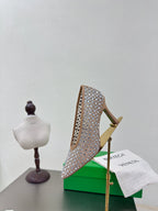 BV Rhinestones Sofia Pump 90mm Beige Mesh 428480