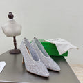BV Rhinestones Sofia Pump 90mm White Mesh 428481