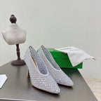BV Rhinestones Sofia Pump 90mm White Mesh 428481