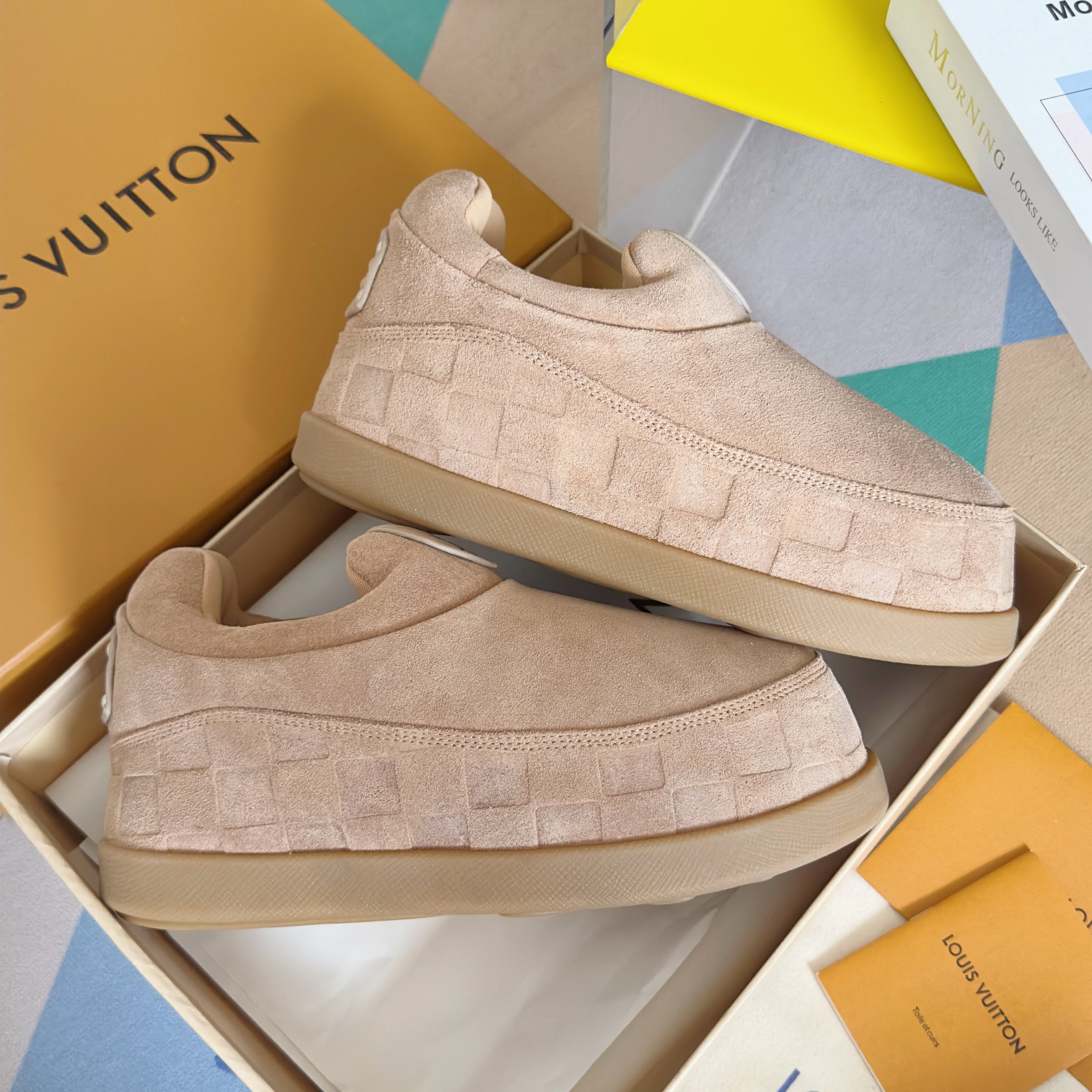 LV Yeti Slip On 20mm Cameo Embossed Damier Graphine Suede 459764