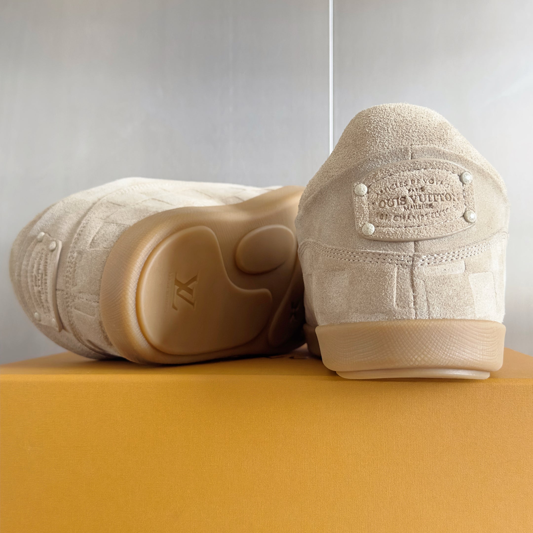 LV Yeti Slip On 20mm Soft Amber Embossed Damier Graphine Suede 459765