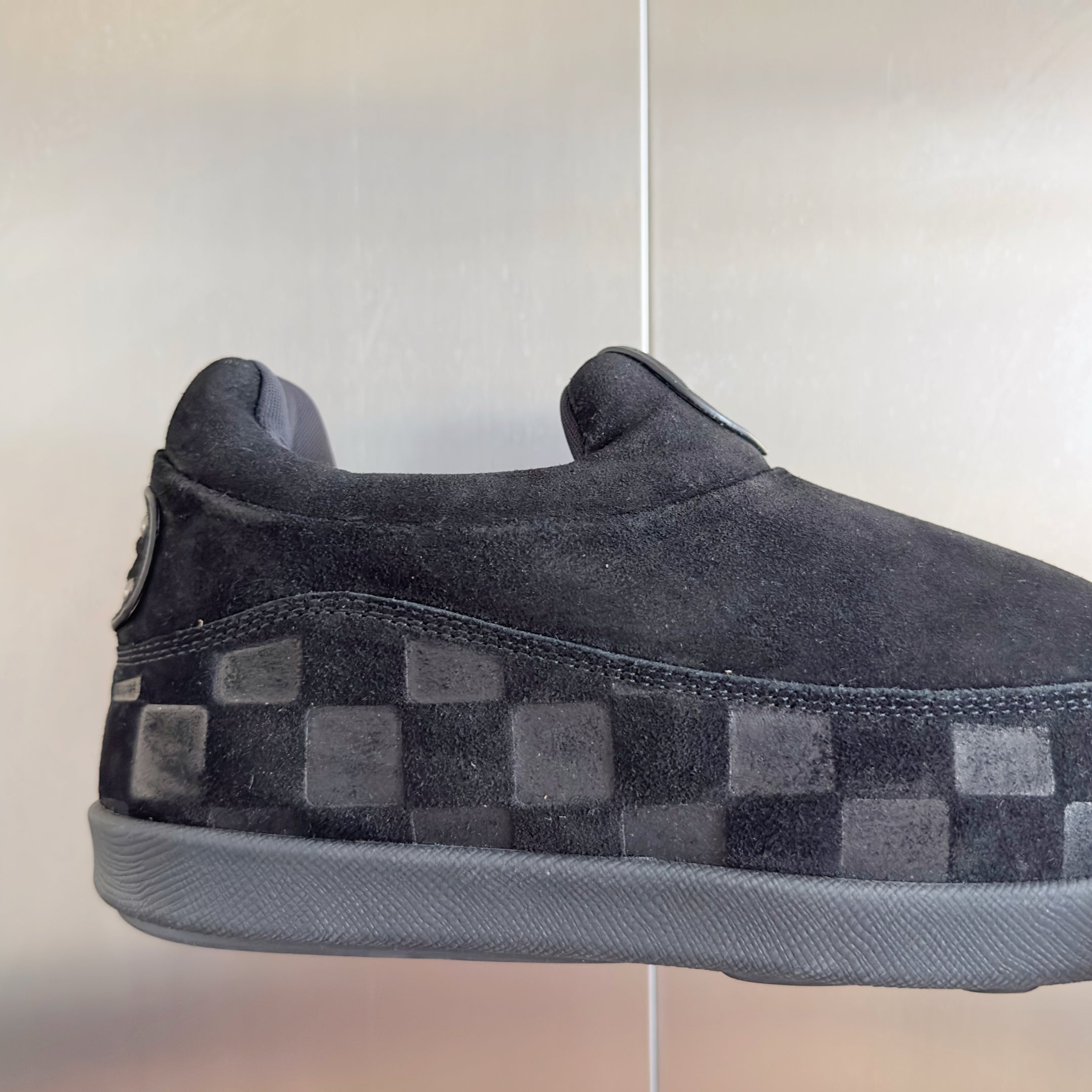 LV Yeti Slip On 20mm Black Embossed Damier Graphine Suede 459766