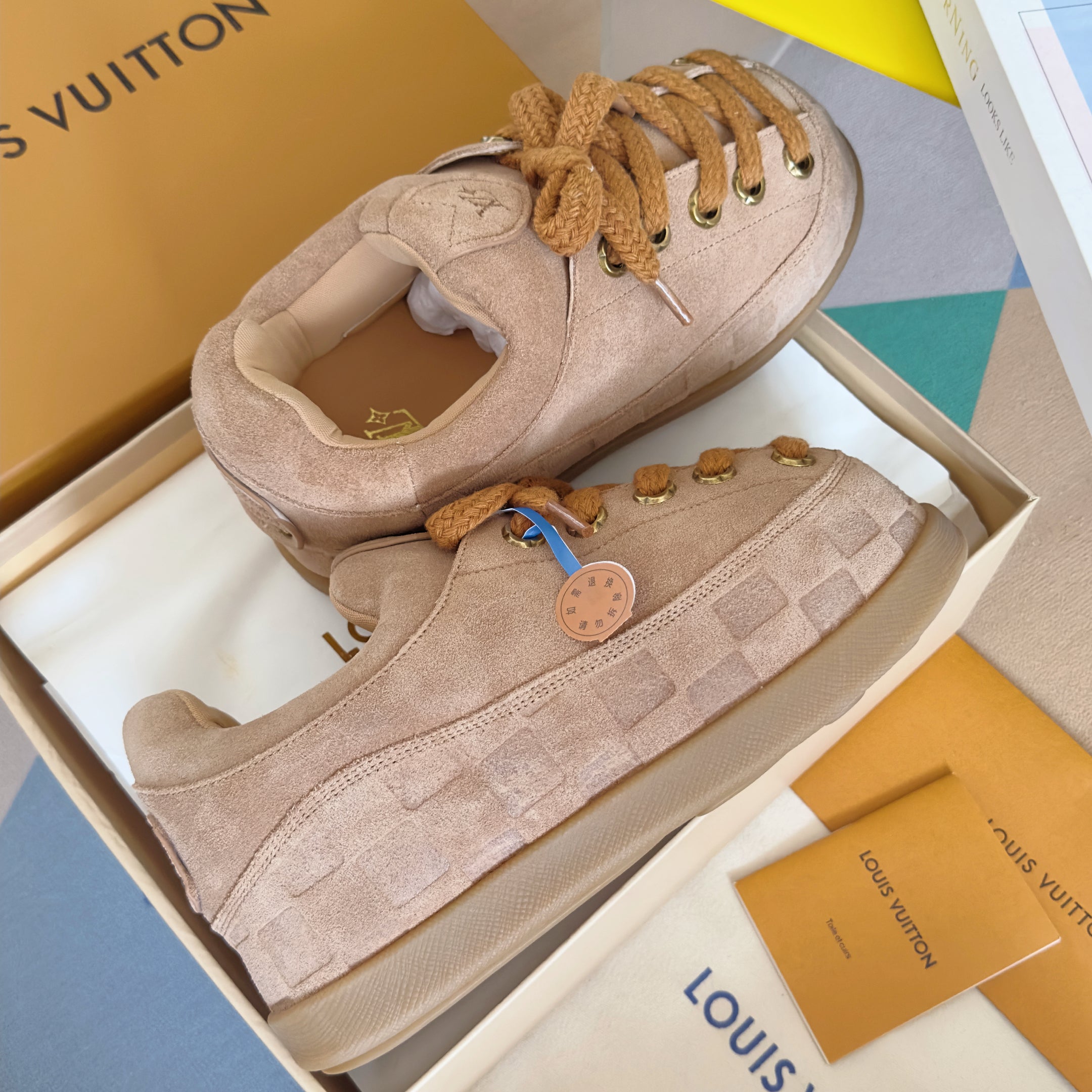 LV x Ingo Casual Sports Shoes 50mm Cameo Embossed Damier Graphine Suede 459767