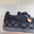 LV x Ingo Casual Sports Shoes 50mm Black Embossed Damier Graphine Suede 459769