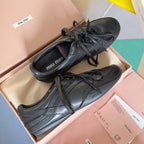 Miu Gymnasium Sneakers Black Cowhide 509751