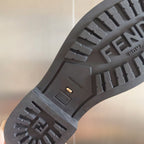 Fendi 2025 Filo Black Sheepskin and FF Fabric Boot 553108