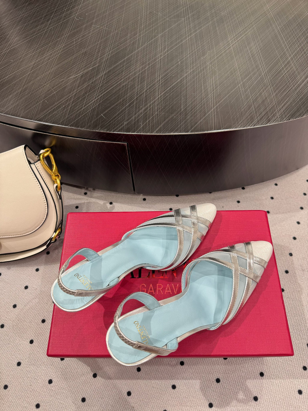 VT 25 Mesh Slingback Silver Sheepskin 327589