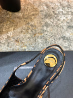 YSL Dakota Pumps 50mm Leopard Printed Satin 637208