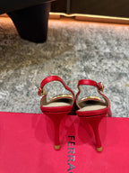 Ferragamo Maxi Gancini Slingback 7.5cm Red Cowhide 694839