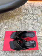 Ferragamo Gancini-Heel Padded Sandals 9cm Black Cowhide 694847