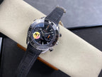 Omega Seamaster 46mm Black Dial Sliver Case Black Crocodile Leather