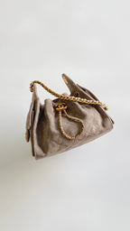 Chanel 2026 Hobo Bag 22cm Light Grey Suede