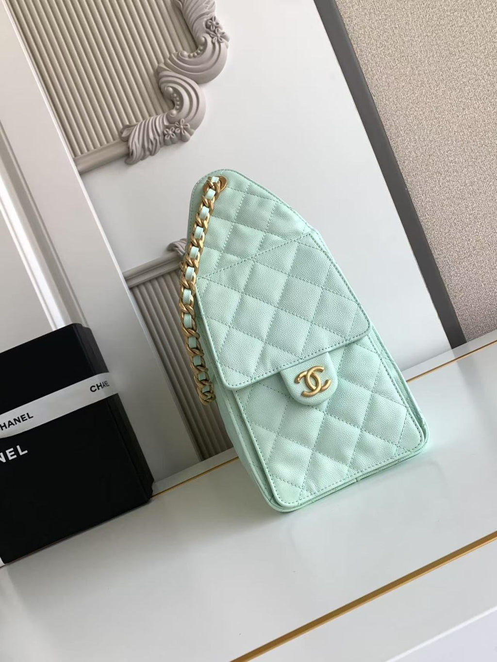 CC 25C Hobo Bag 30cm Turquoise Blue Grained Calfskin