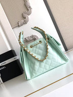CC 25C Hobo Bag 30cm Turquoise Blue Grained Calfskin