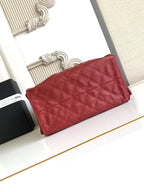 CC 25C Hobo Bag 30cm Dark Red Grained Calfskin