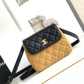 CC 25A Shoulder Bag  Brown Black Suede