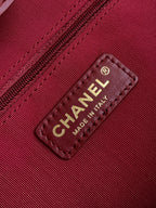 Chanel 2026 Stitched Shopping Bag 36cm Red Calfskin 348239