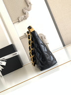 CC Hobo Bag With Chain 35cm Black Lambskin 277765 GHW