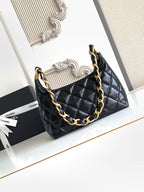 CC Hobo Bag With Chain 35cm Black Lambskin 277765 GHW