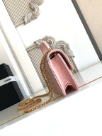 CC Handle Bag 19cm Double C Pink Lambskin Gold Hardware