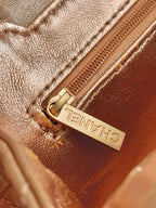 cc 24a nano 19cm kelly shopper bag metallic rose gold lambskin