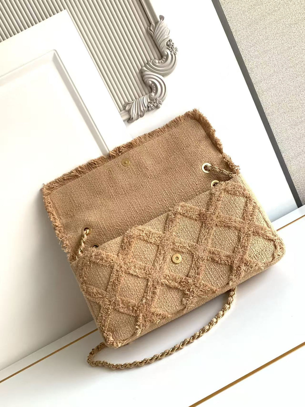 CC 2025 Crochet 38cm Beige Tweed Fabric 298113