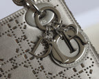 CD Lady Dior Mini Diamond Bag Gray Satin
