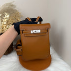 HM Kelly Jump Backpack Brown Cowhide Sliver Hardware 270050