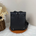 HM Kelly Jump Backpack Black Cowhide Sliver Hardware 270046