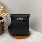 HM Kelly Jump Backpack Black Cowhide Sliver Hardware 270046