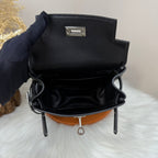 HM Kelly Jump Backpack Black Cowhide Sliver Hardware 270046