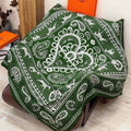 HM 25s Reversible Scarf 140cm Green Cashmere 976273
