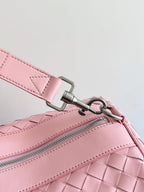 BV 25s  Bottega Veneta Duffel Bag Pink Intrecciato leather
