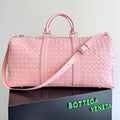 BV 25s  Bottega Veneta Duffel Bag Pink Intrecciato leather