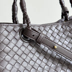 BV Basket Handbag 31cm Chocolote Intrecciato Leather