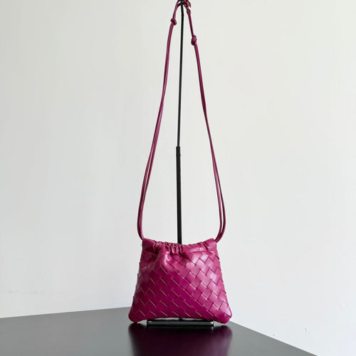 BV Small Dustbag 21cm Cinnabar Intrecciato Calfskin Leather