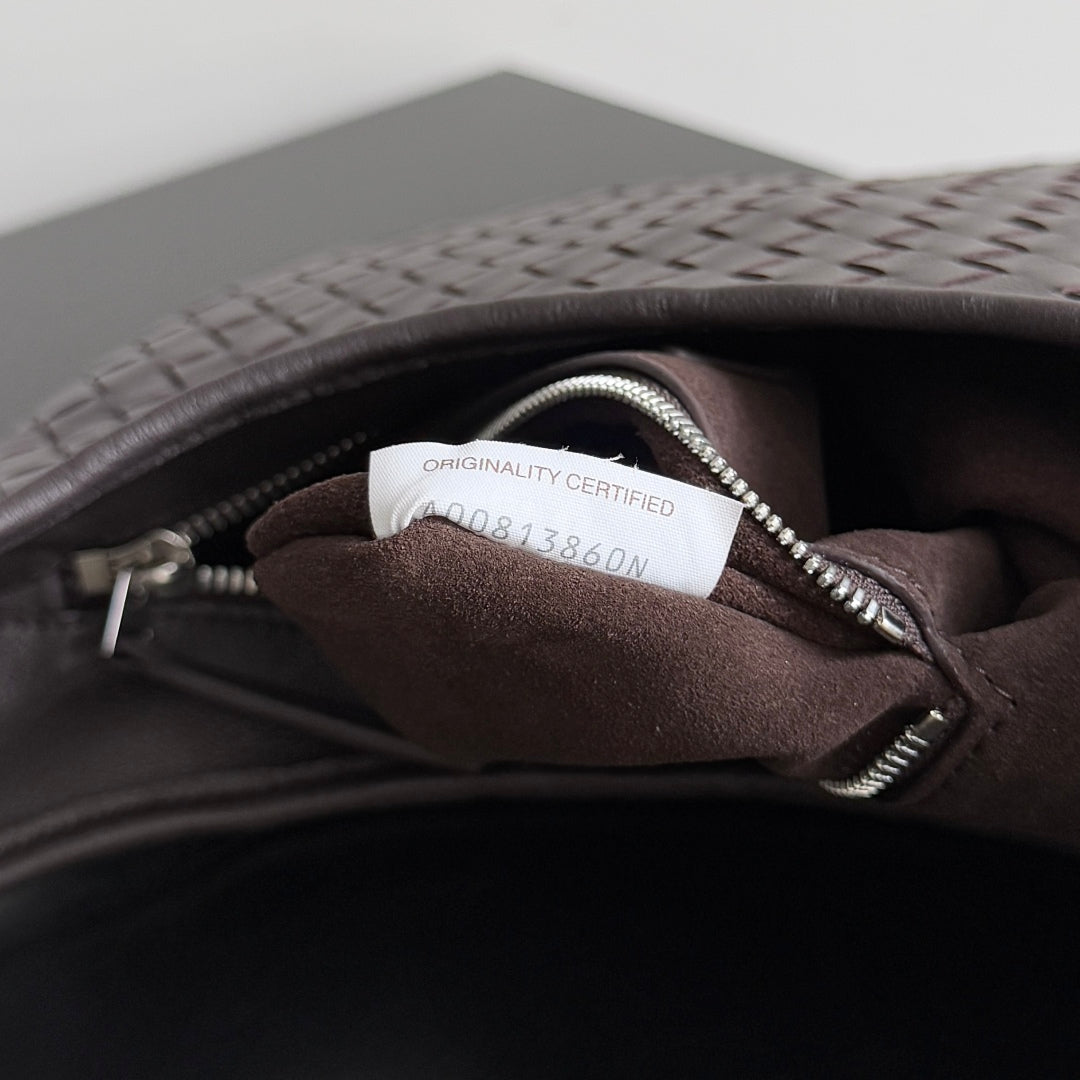 BV 25s Veneto Bag 27cm Deep Brown Calfskin Hardware