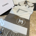 CC 25 Scarf 200cm White Brown Lambswool 968388